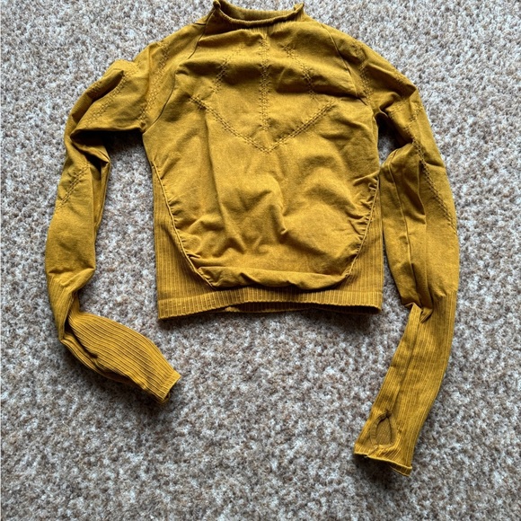 Free People Good Karma High-Neck Layer Top Honey Yellow Size XS / S - Picture 2 of 3